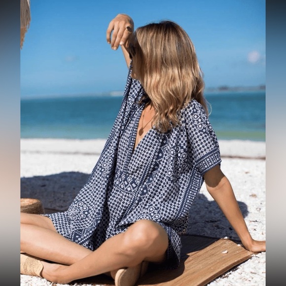 Emerson Fry India Collection Short Caftan in Ink - Picture 13 of 13